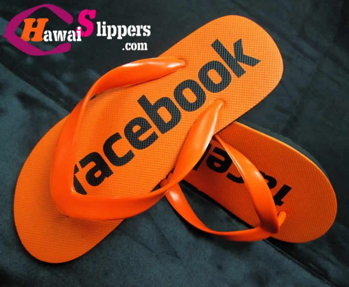 Printed Facebook Chappal Orange Color