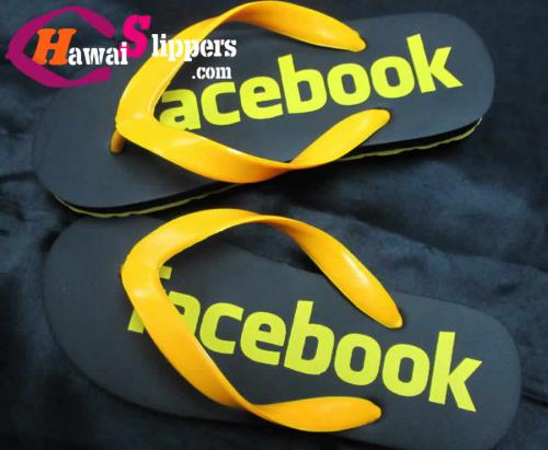 Printed Flipflops Facebook With Pvc Strap