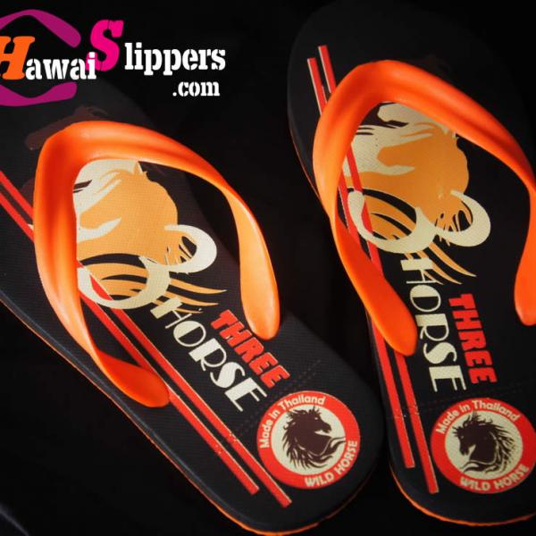 Thailand Three Horse Printed Wholesale Slippers PVC Strap Rubber Slippers