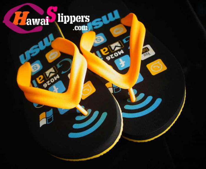 Internet Of Things Printed Social Icons Slippers